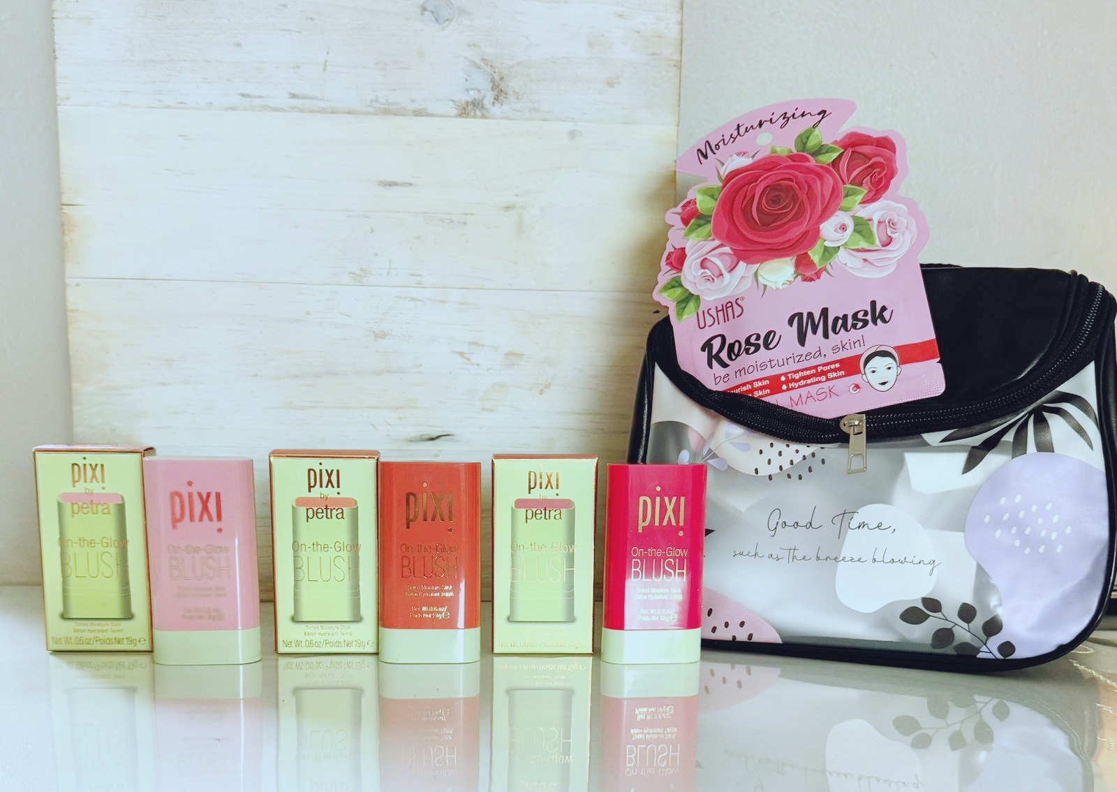 Authentic PIXI BLUSH STICK BUNDLE DEAL!!! Purchase ALL 3 PIXI ON-THE-GO Blush Sticks in the Shades Fleur, Juicy and Ruby+RECEIVE A MOISTURIZING ROSE MASK+TOILETRY BAG TO THE VALUE OF R150 ABSOLUTELY FREE!!! (SAVE R600)