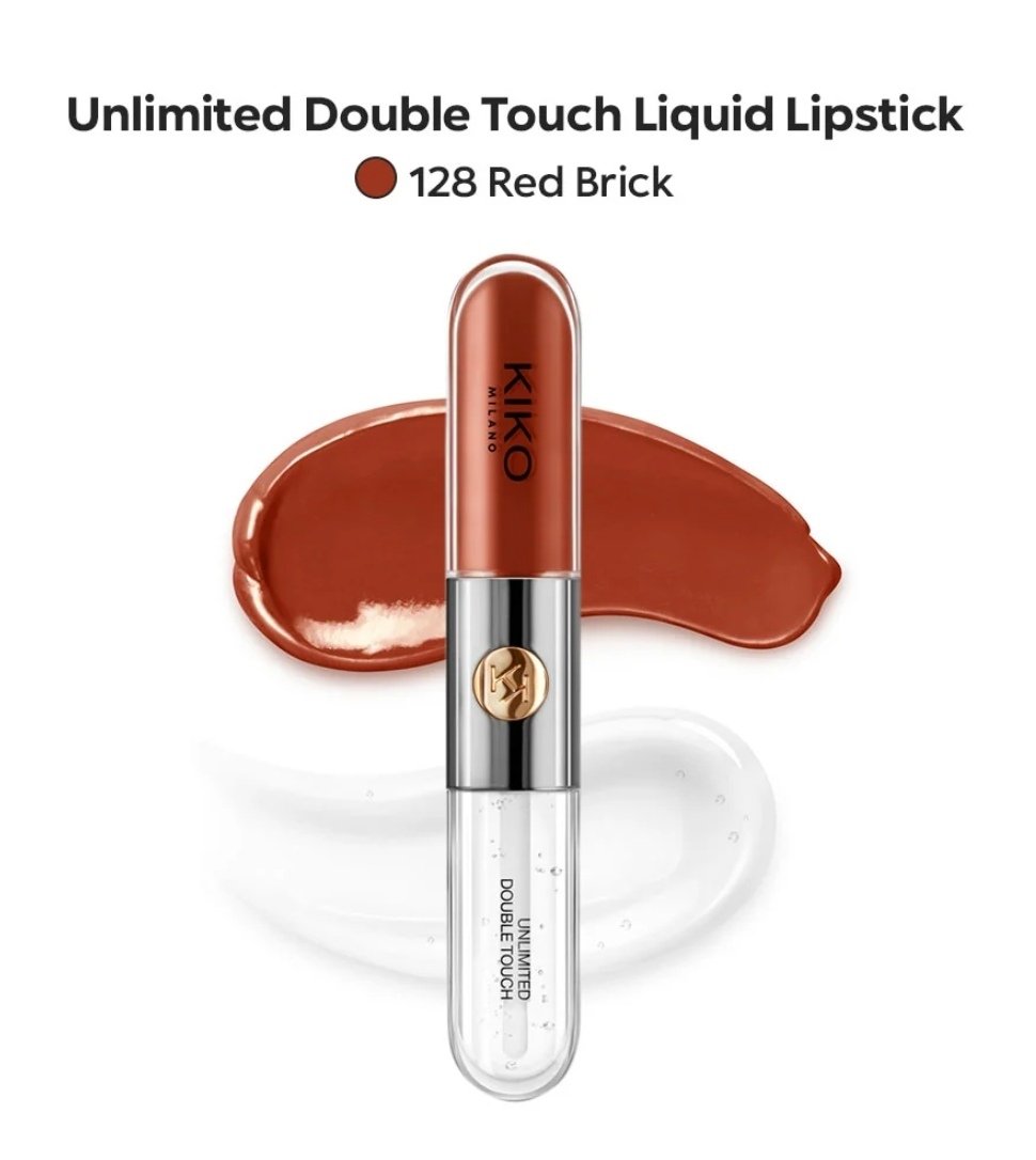 KIKO MILANO Dupe-Unlimited Double Touch Liquid Lipstick in 128-Red Brick (Parallel Import)