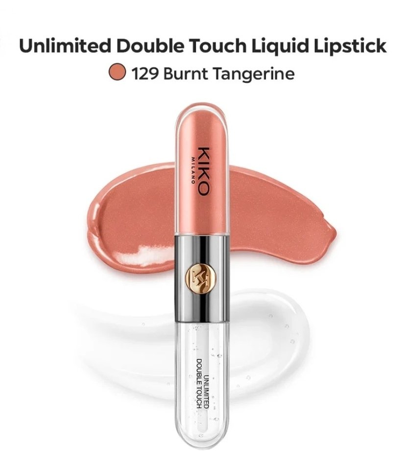 KIKO MILANO Dupe-Unlimited Double Touch Liquid Lipstick in 129-Burnt Tangerine (Parallel Import)