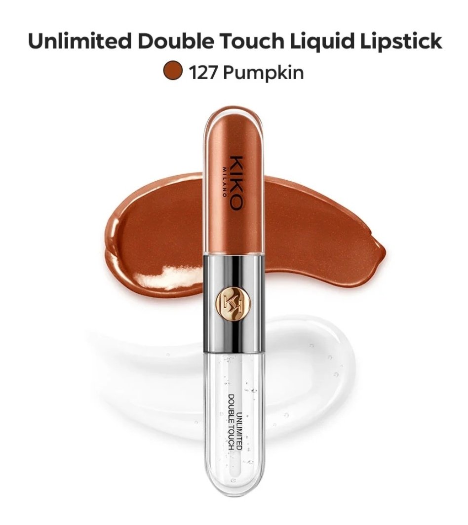 KIKO MILANO Dupe-Unlimited Double Touch Liquid Lipstick in 127-Pumpkin (Parallel Import)